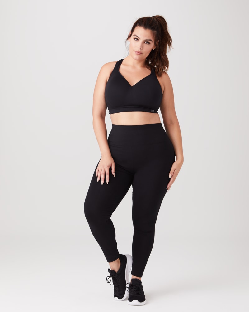 Plus size model with pear body shape wearing Willa High Waisted Legging by Marc NY | Dia&Co | dia_product_style_image_id:136413